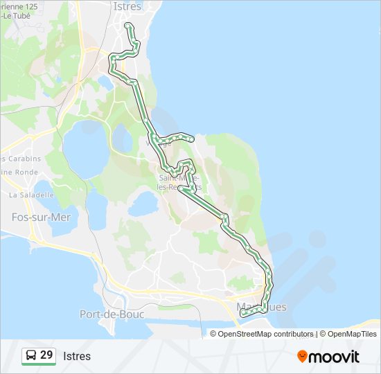Plan de la ligne 29 de bus