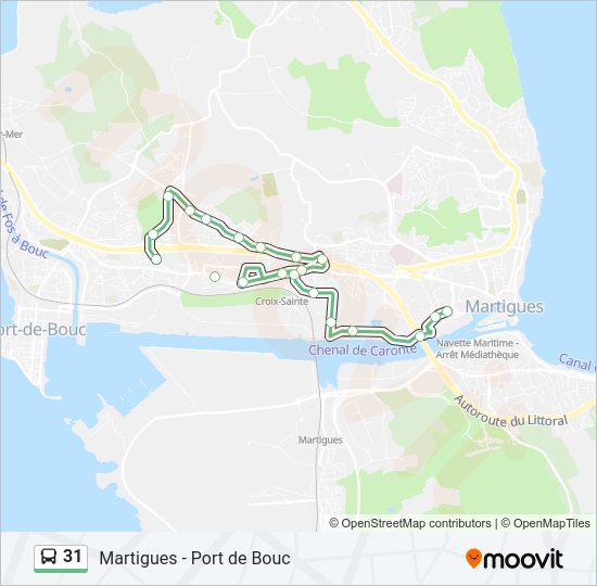 Plan de la ligne 31 de bus
