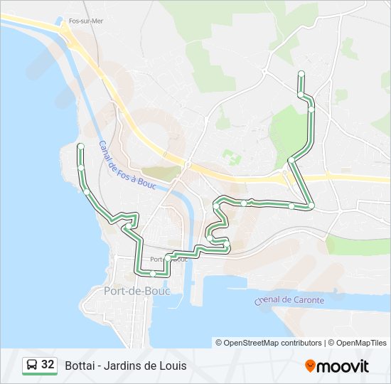 Plan de la ligne 32 de bus