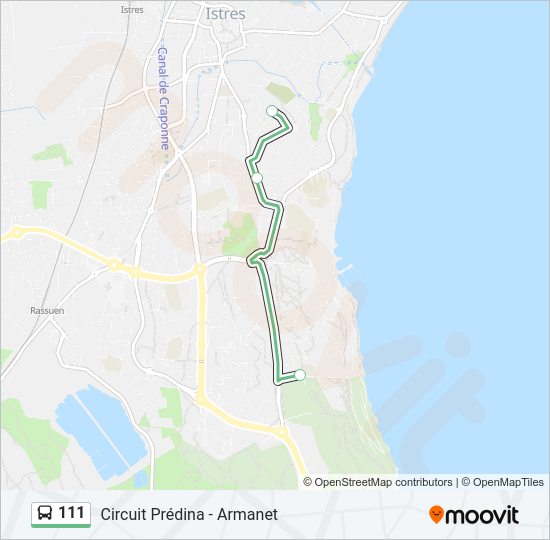 Plan de la ligne 111 de bus
