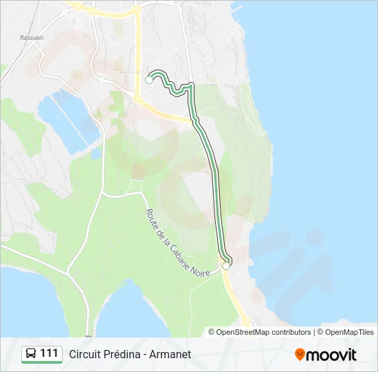 111 Bus Line Map