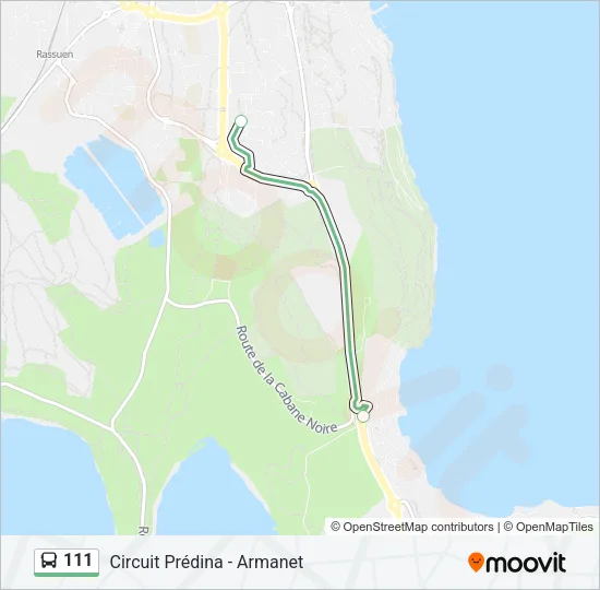 Plan de la ligne 111 de bus