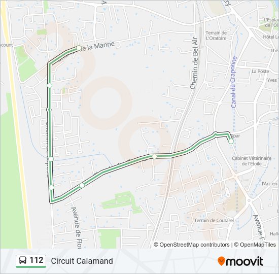 Plan de la ligne 112 de bus