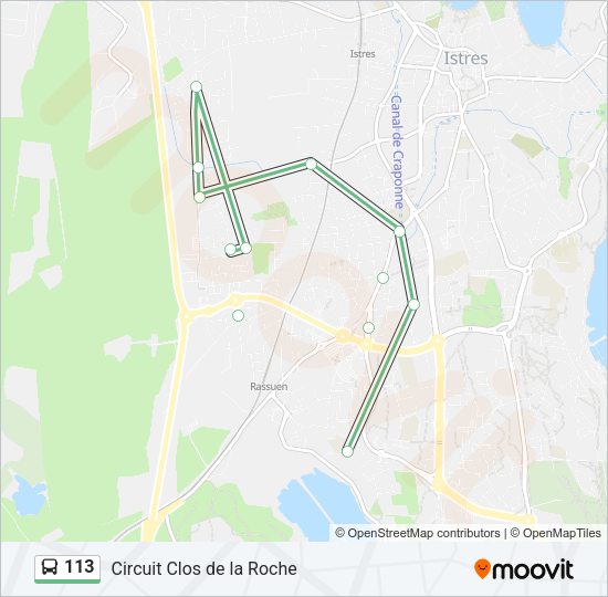 Plan de la ligne 113 de bus
