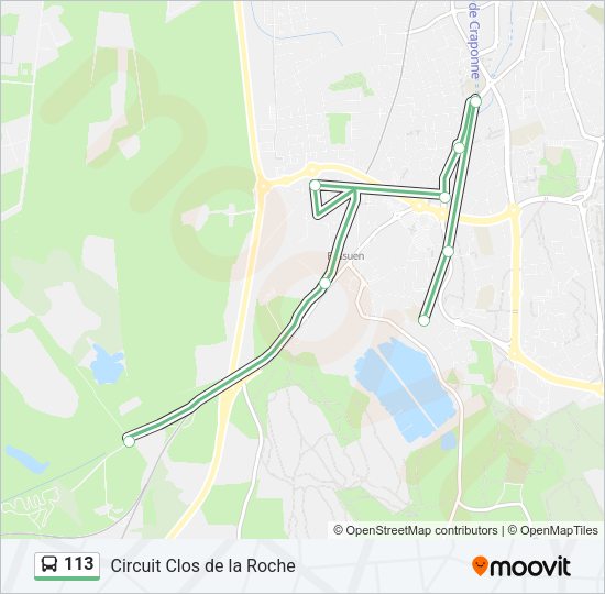 Plan de la ligne 113 de bus