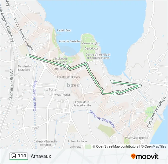 114 Bus Line Map