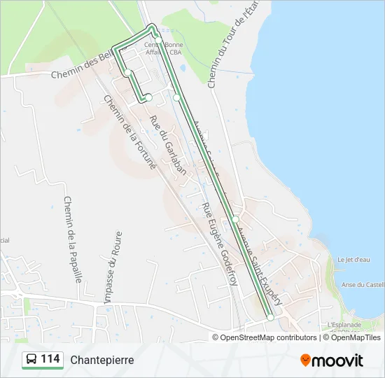114 Bus Line Map