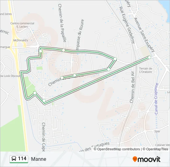114 Bus Line Map