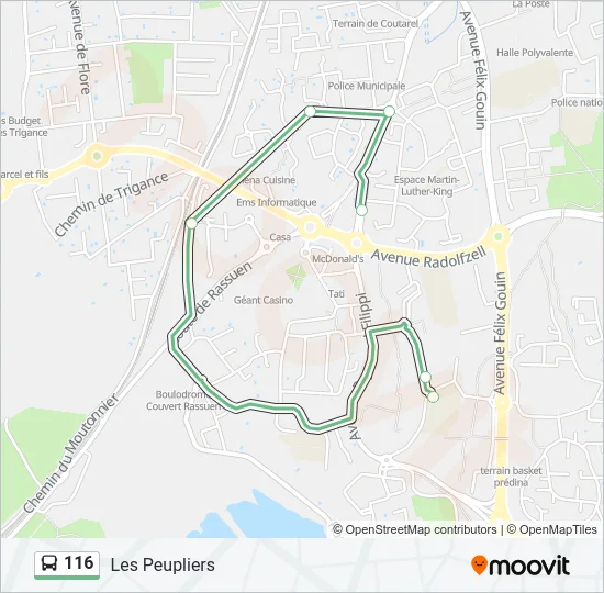 116 Bus Line Map