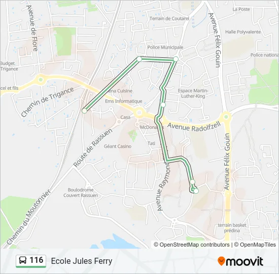 116 Bus Line Map