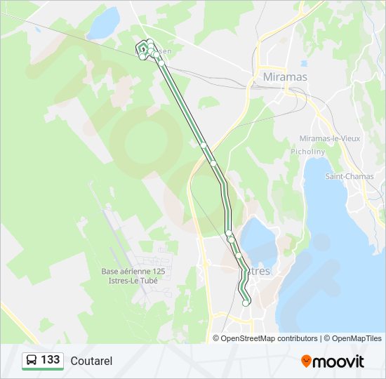Plan de la ligne 133 de bus