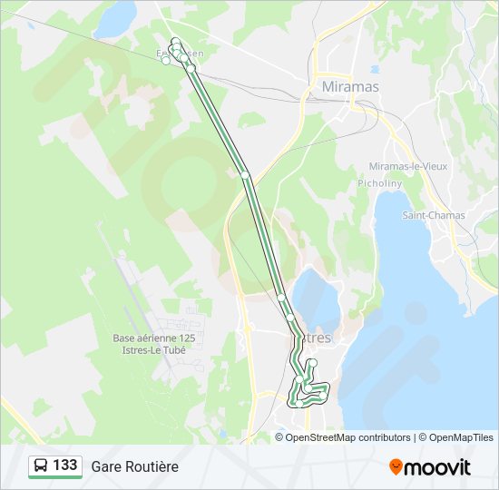 Plan de la ligne 133 de bus