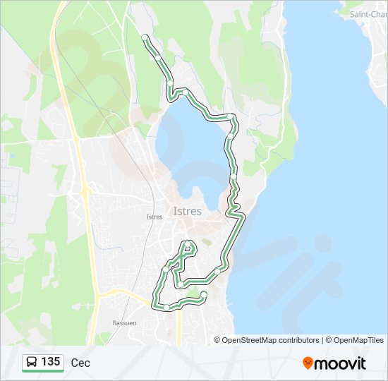 Plan de la ligne 135 de bus