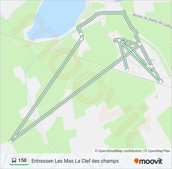 Plan de la ligne 150 de bus