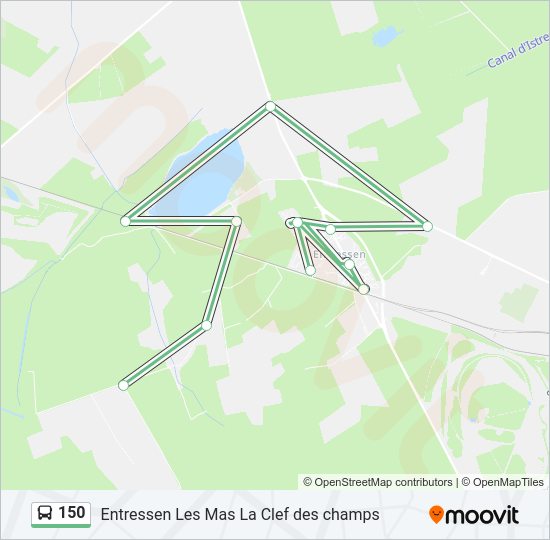 Plan de la ligne 150 de bus