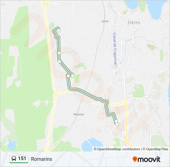 Plan de la ligne 151 de bus