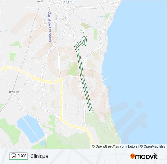 Plan de la ligne 152 de bus