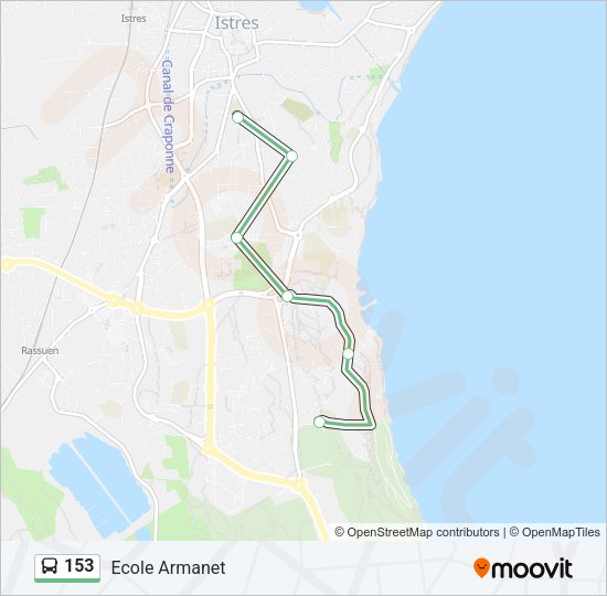 Plan de la ligne 153 de bus