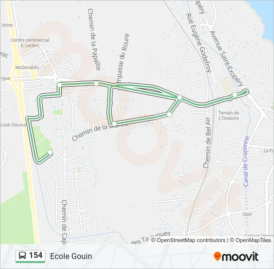 154 Bus Line Map