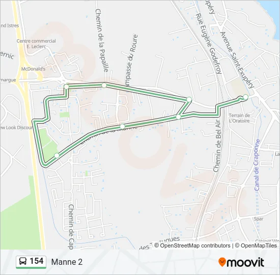 154 Bus Line Map