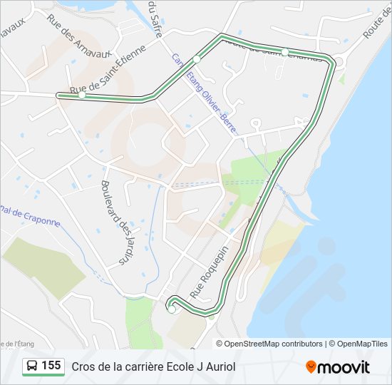 Plan de la ligne 155 de bus