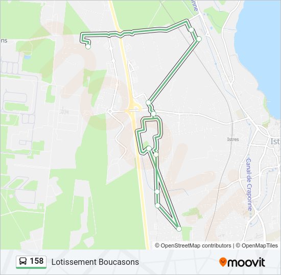Plan de la ligne 158 de bus