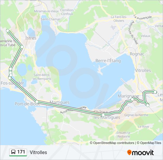 Plan de la ligne 171 de bus