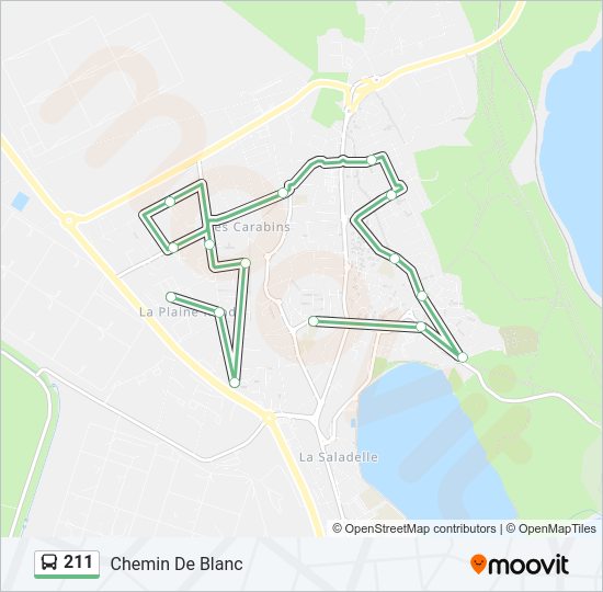Plan de la ligne 211 de bus