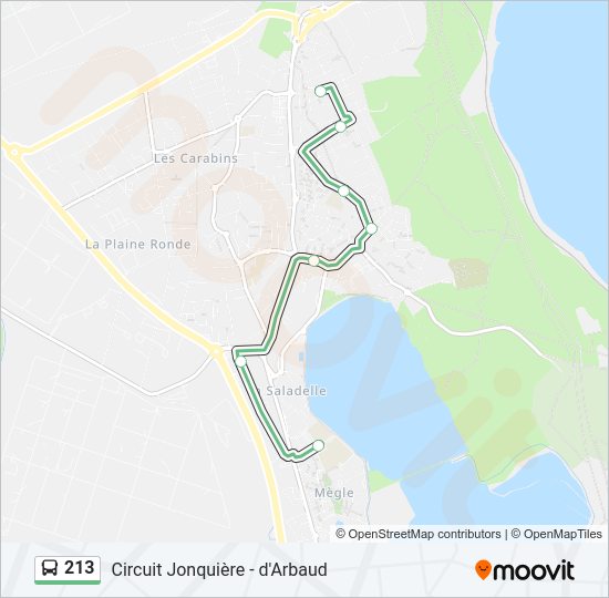 Plan de la ligne 213 de bus