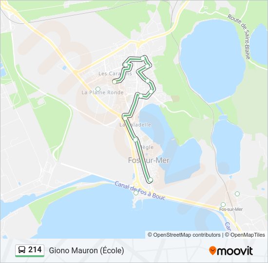 Plan de la ligne 214 de bus