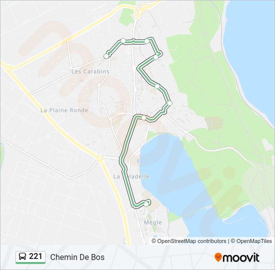 Plan de la ligne 221 de bus