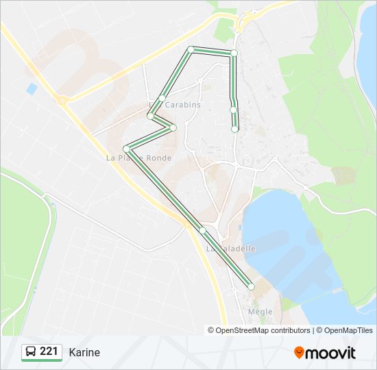 Plan de la ligne 221 de bus