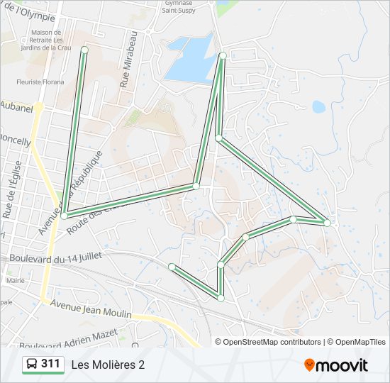 Plan de la ligne 311 de bus