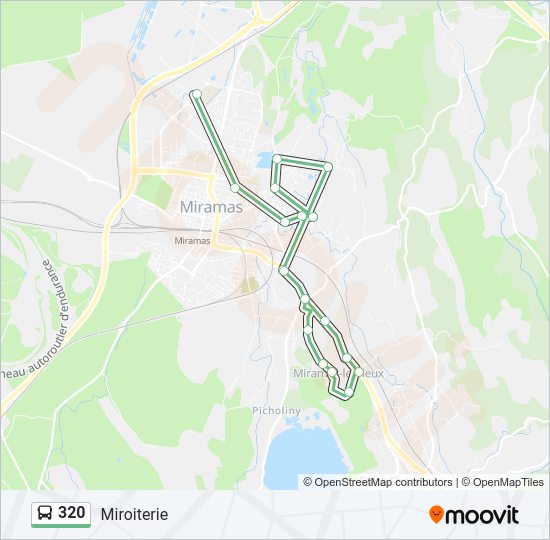 Plan de la ligne 320 de bus