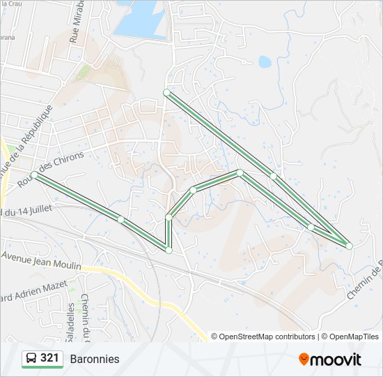 Plan de la ligne 321 de bus