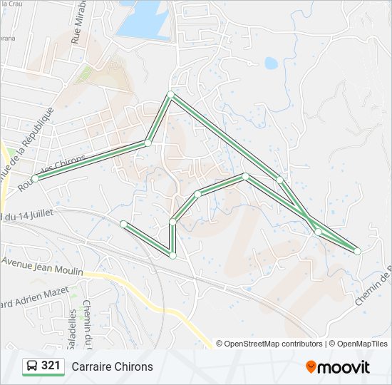 Plan de la ligne 321 de bus