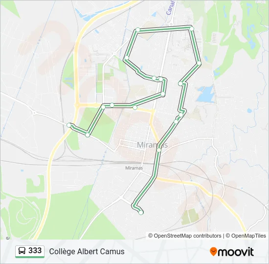 333 Bus Line Map