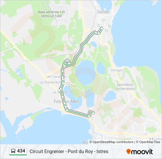 Plan de la ligne 434 de bus