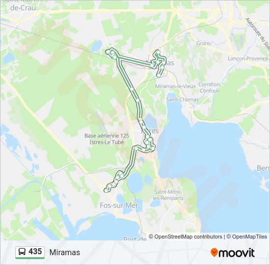 Plan de la ligne 435 de bus