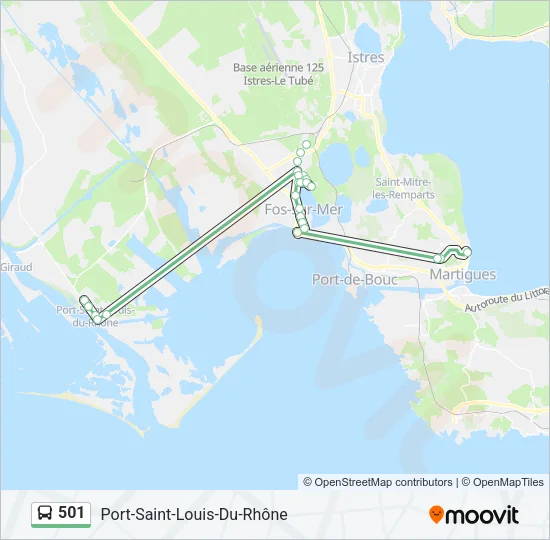 Plan de la ligne 501 de bus