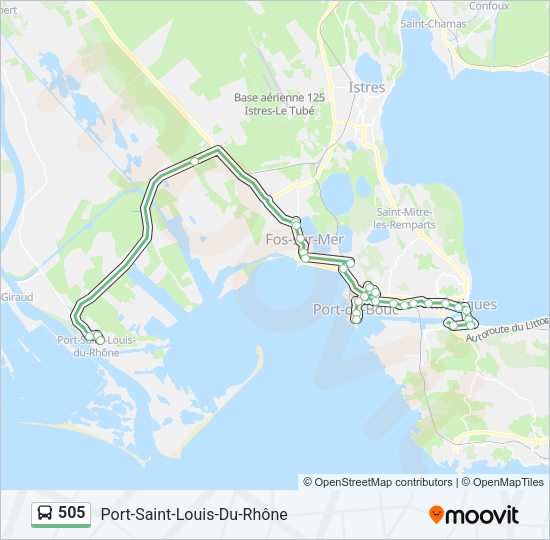 Plan de la ligne 505 de bus