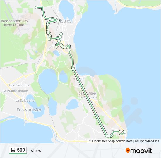 Plan de la ligne 509 de bus