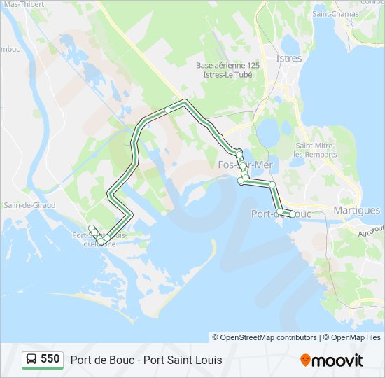 Plan de la ligne 550 de bus