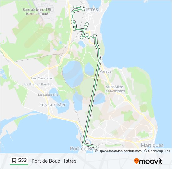 Plan de la ligne 553 de bus