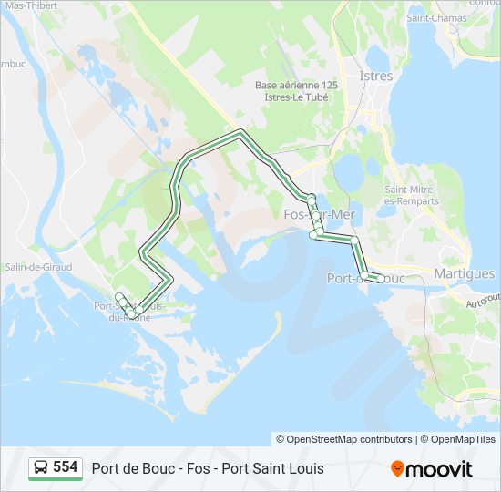 Plan de la ligne 554 de bus