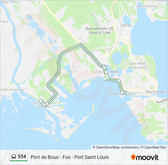 554 Bus Line Map