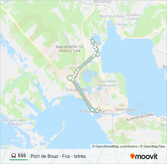555 Bus Line Map