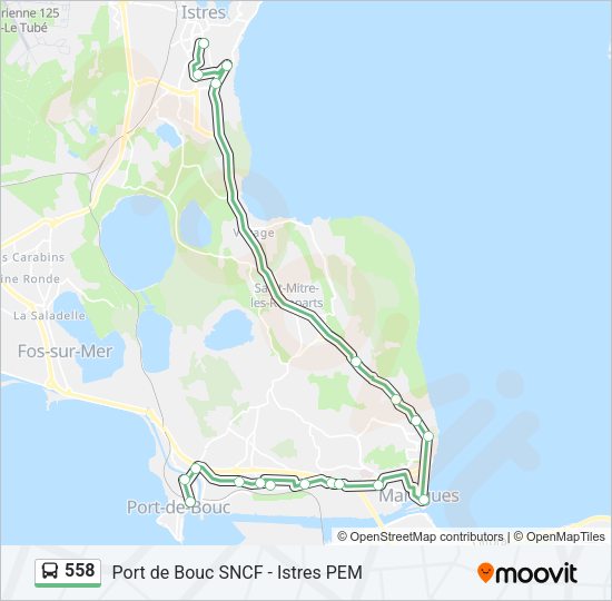 Plan de la ligne 558 de bus