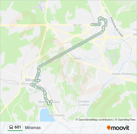 601 Bus Line Map