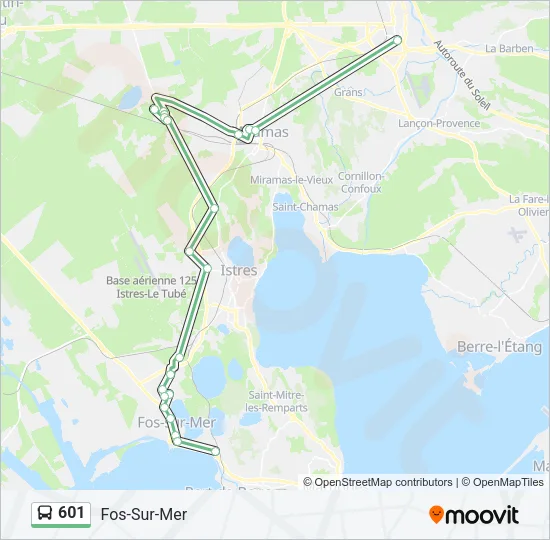 601 Bus Line Map